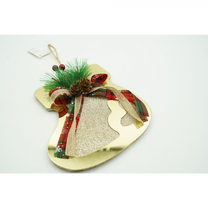 Ornament brad, Flippy, Ciorap, Auriu, Lucios, 17*17CM, Acril, Interior/ Exterior [5]
