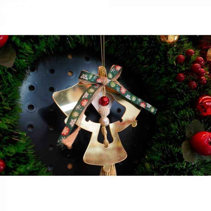 Ornament brad, Flippy, Clopotei, Auriu, Lucios, 14*26CM, Acril, Interior/ Exterior [8]