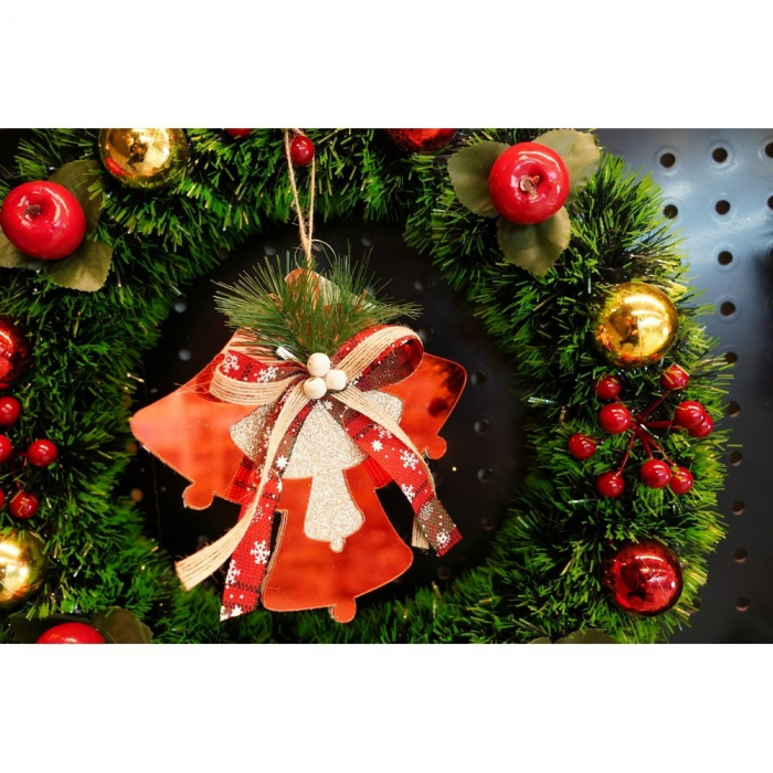 Ornament brad, Flippy, Clopotei, Rosu, Lucios, 15*15CM, Acril, Interior/ Exterior [9]