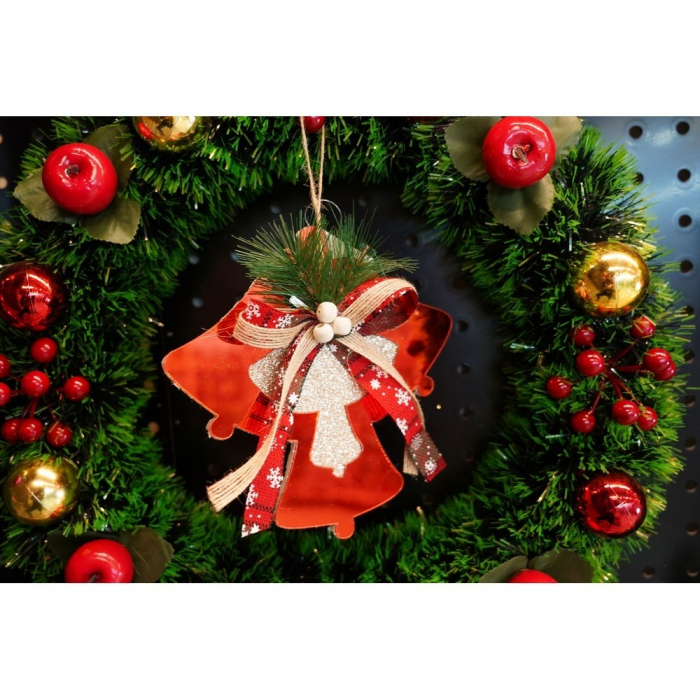 Ornament brad, Flippy, Clopotei, Rosu, Lucios, 15*15CM, Acril, Interior/ Exterior [10]