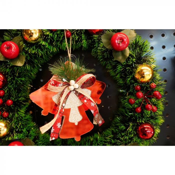 Ornament brad, Flippy, Clopotei, Rosu, Lucios, 15*15CM, Acril, Interior/ Exterior [4]