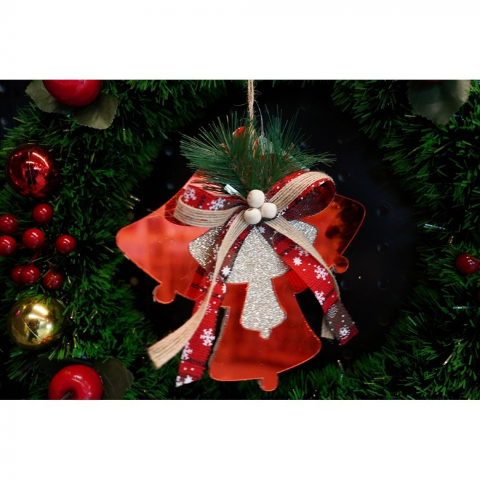 Ornament brad, Flippy, Clopotei, Rosu, Lucios, 15*15CM, Acril, Interior/ Exterior [8]