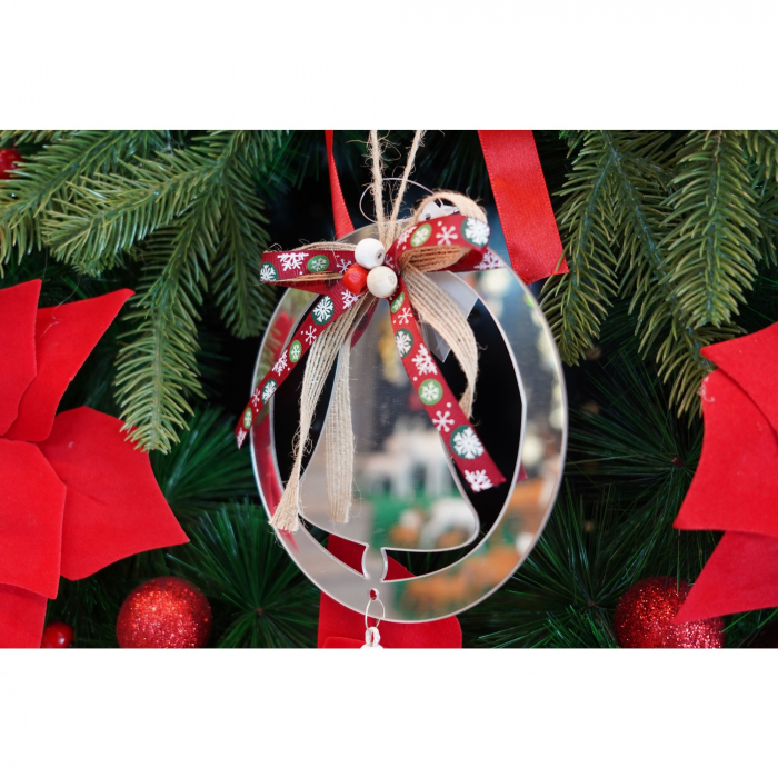 Ornament brad, Flippy, Clopotel, Argintiu, Lucios, 14*26CM, Acril, Interior/ Exterior [3]