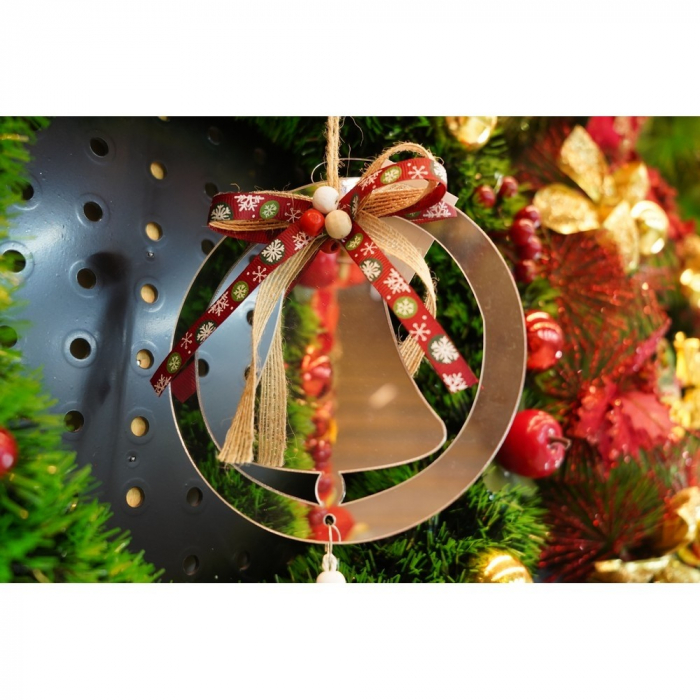 Ornament brad, Flippy, Clopotel, Argintiu, Lucios, 14*26CM, Acril, Interior/ Exterior [9]