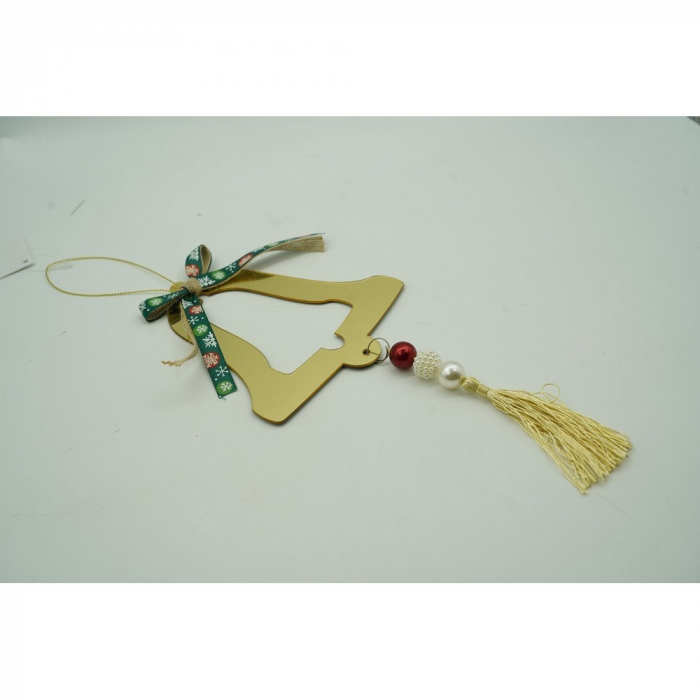 Ornament brad, Flippy, Clopotel, Auriu, Lucios, 14*28CM, Acril, Interior/ Exterior [10]