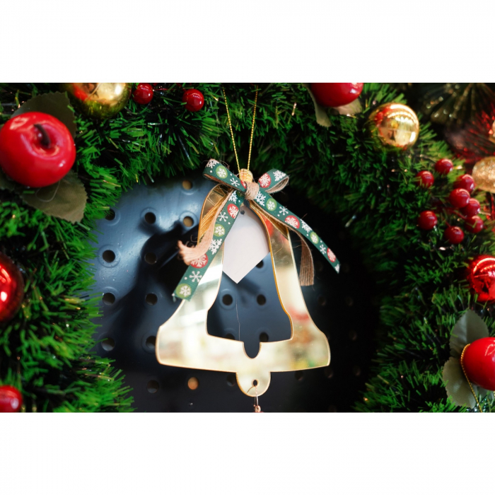 Ornament brad, Flippy, Clopotel, Auriu, Lucios, 14*28CM, Acril, Interior/ Exterior [3]