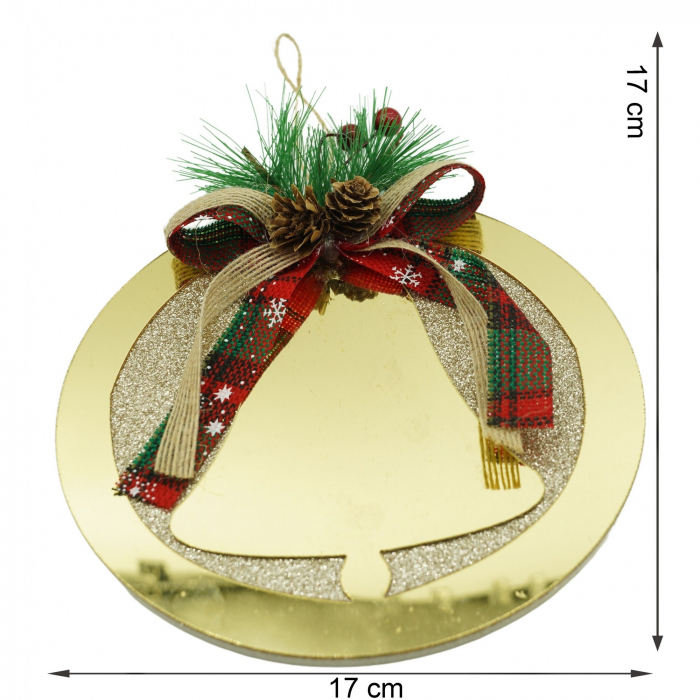 Ornament brad, Flippy, Clopotel, Auriu, Lucios, 17*17CM, Acril, Interior/ Exterior [6]