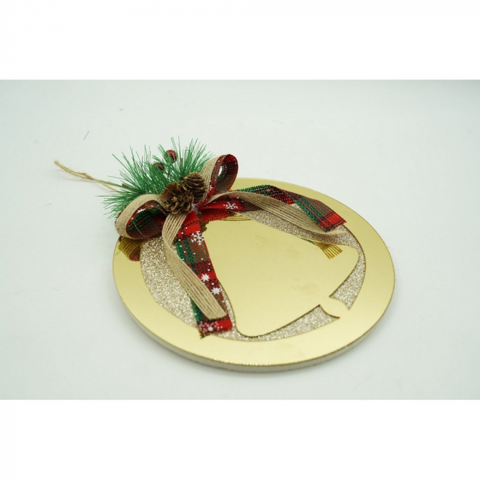 Ornament brad, Flippy, Clopotel, Auriu, Lucios, 17*17CM, Acril, Interior/ Exterior [10]
