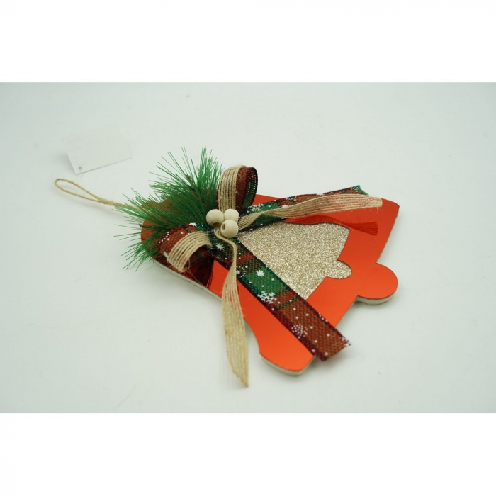 Ornament brad, Flippy, Clopotel, Rosu, Lucios, 14*16CM, Acril, Interior/ Exterior [10]