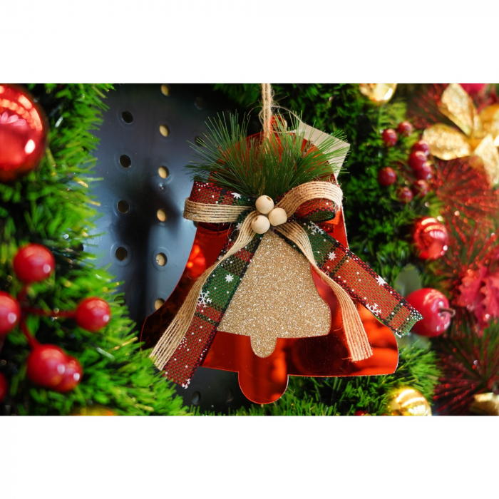 Ornament brad, Flippy, Clopotel, Rosu, Lucios, 14*16CM, Acril, Interior/ Exterior [2]