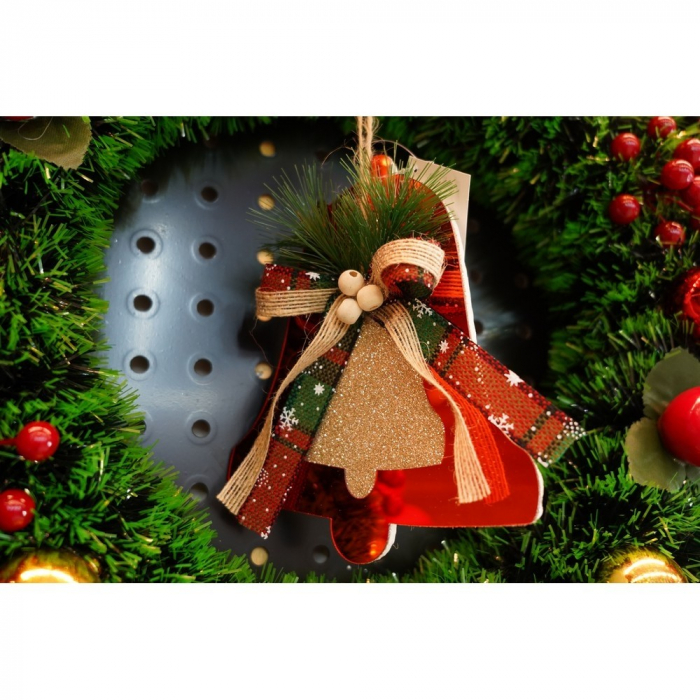 Ornament brad, Flippy, Clopotel, Rosu, Lucios, 14*16CM, Acril, Interior/ Exterior [8]