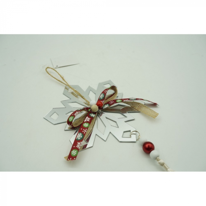 Ornament brad, Flippy, Fulg de nea, Argintiu, Lucios, 14*26CM, Acril, Interior/ Exterior [10]