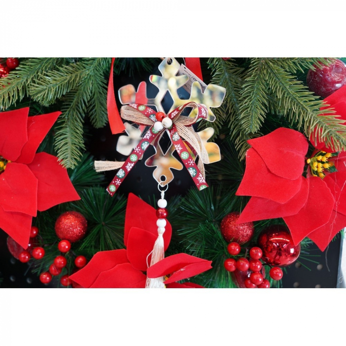 Ornament brad, Flippy, Fulg de nea, Argintiu, Lucios, 14*26CM, Acril, Interior/ Exterior [8]