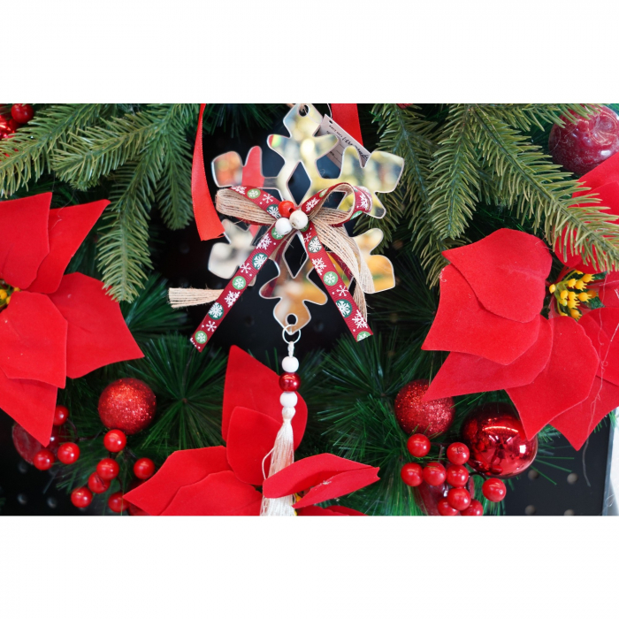 Ornament brad, Flippy, Fulg de nea, Argintiu, Lucios, 14*26CM, Acril, Interior/ Exterior [3]