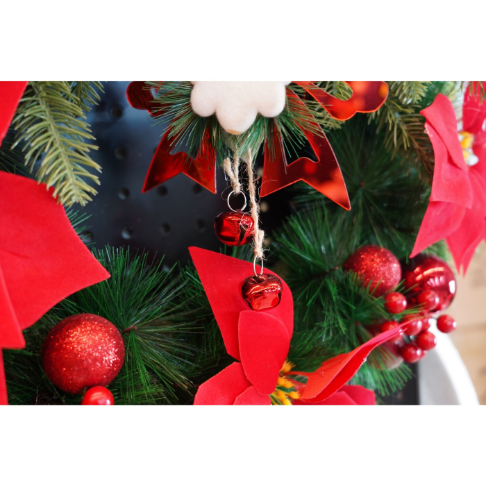 Ornament brad, Flippy, Funda cu clopotei, Rosu, Lucios, 15*20CM, Acril, Interior/ Exterior [3]