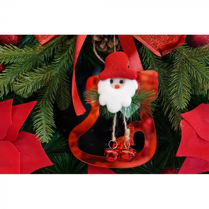 Ornament brad, Flippy, Gheata cu clopotei, Rosu, Lucios, 15*20CM, Acril, Interior/ Exterior [8]