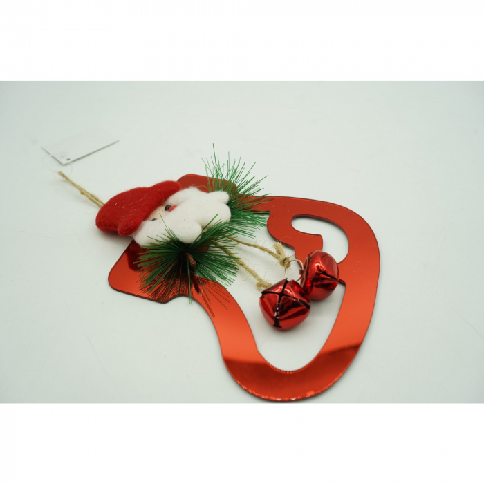 Ornament brad, Flippy, Gheata cu clopotei, Rosu, Lucios, 15*20CM, Acril, Interior/ Exterior [2]