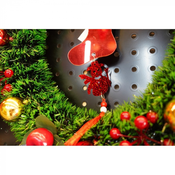 Ornament brad, Flippy, Gheata, Om de zapada, Rosu, Lucios, 10*28CM, Acril, Interior/ Exterior [10]