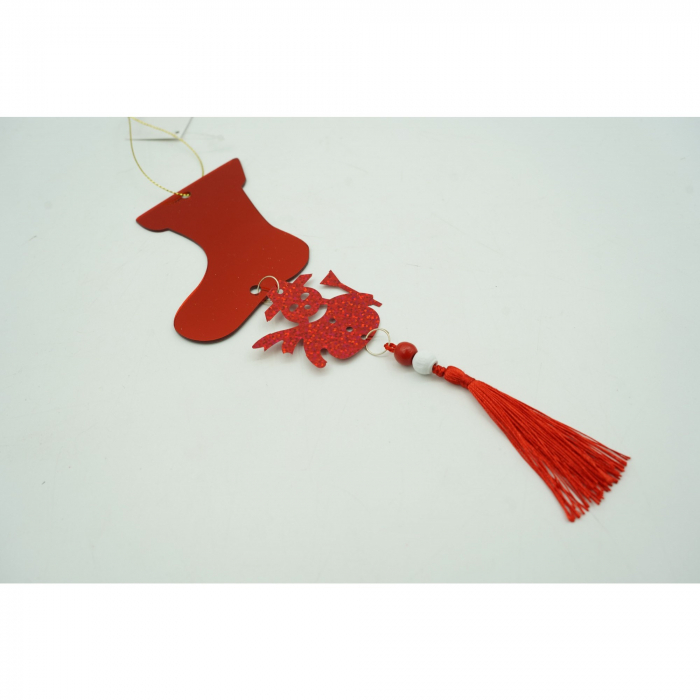 Ornament brad, Flippy, Gheata, Om de zapada, Rosu, Lucios, 10*28CM, Acril, Interior/ Exterior [2]