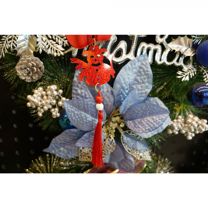 Ornament brad, Flippy, Gheata, Om de zapada, Rosu, Lucios, 10*28CM, Acril, Interior/ Exterior [3]