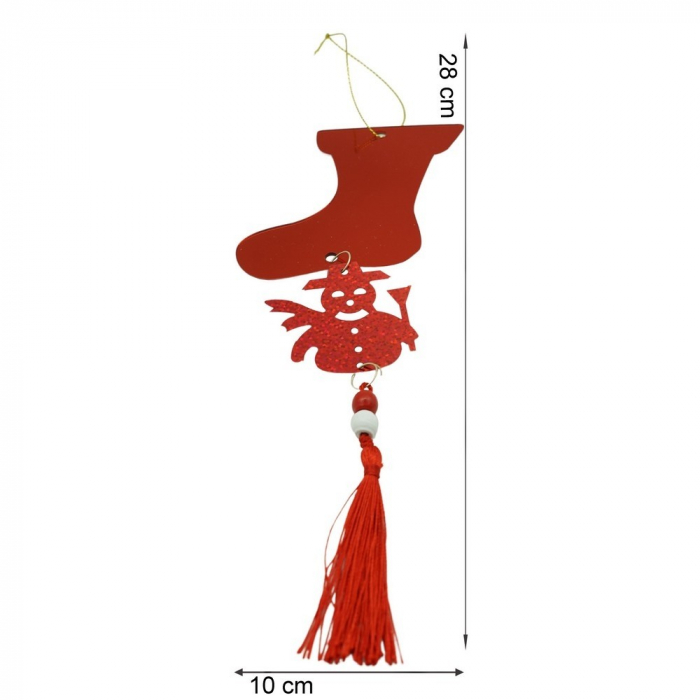 Ornament brad, Flippy, Gheata, Om de zapada, Rosu, Lucios, 10*28CM, Acril, Interior/ Exterior [11]