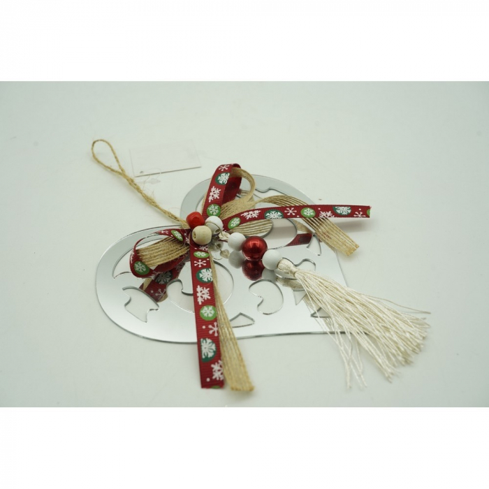 Ornament brad, Flippy, Inima, Argintiu, Lucios, 14*26CM, Acril, Interior/ Exterior [10]