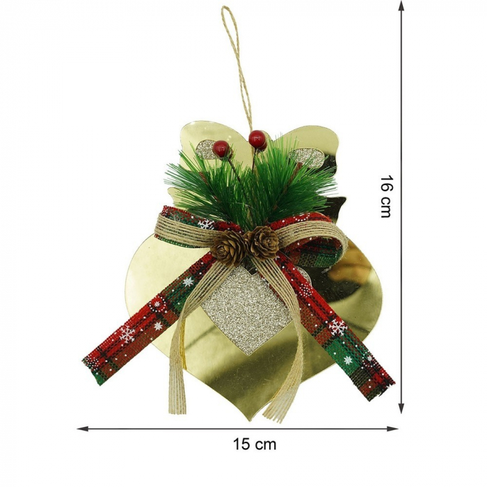 Ornament brad, Flippy, Inima, Auriu, Lucios, 15*16CM, Acril, Interior/ Exterior [9]