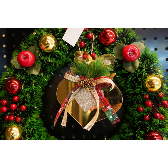 Ornament brad, Flippy, Inima, Auriu, Lucios, 15*16CM, Acril, Interior/ Exterior [3]