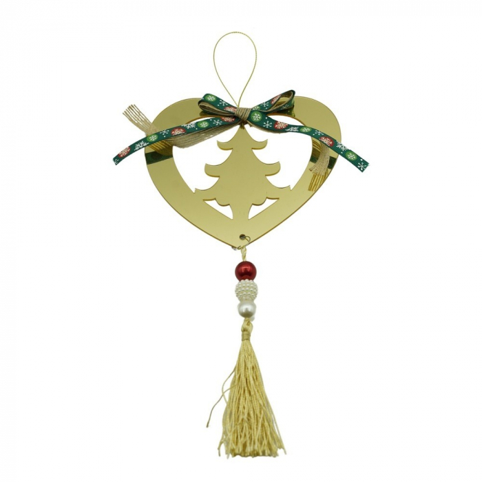 Ornament brad, Flippy, Inima, Auriu, Lucios, 15*26CM, Acril, Interior/ Exterior [1]