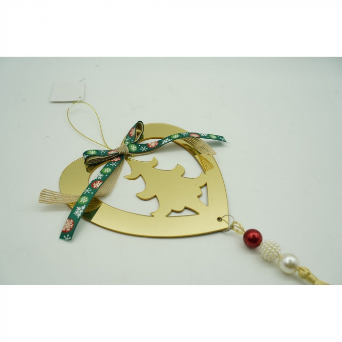 Ornament brad, Flippy, Inima, Auriu, Lucios, 15*26CM, Acril, Interior/ Exterior [10]