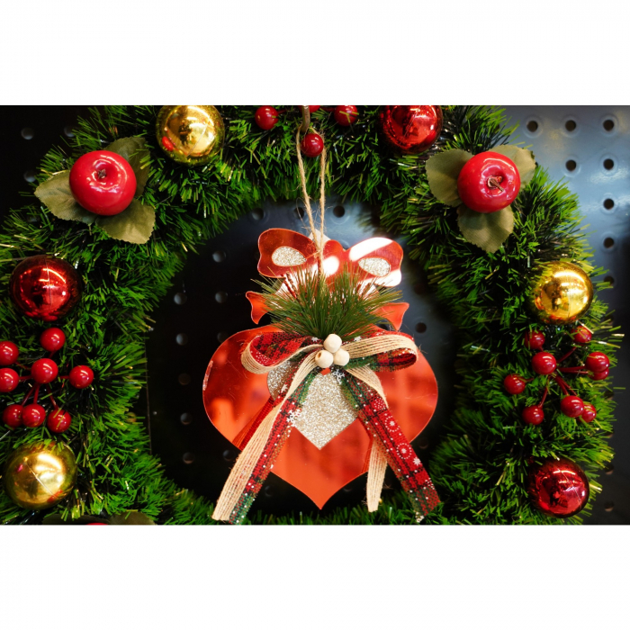 Ornament brad, Flippy, Inima, Rosu, Lucios, 15*15CM, Acril, Interior/ Exterior [3]