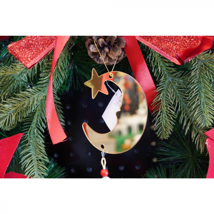 Ornament brad, Flippy, Luna, Auriu, Lucios, 10*25CM, Acril, Interior/ Exterior [2]