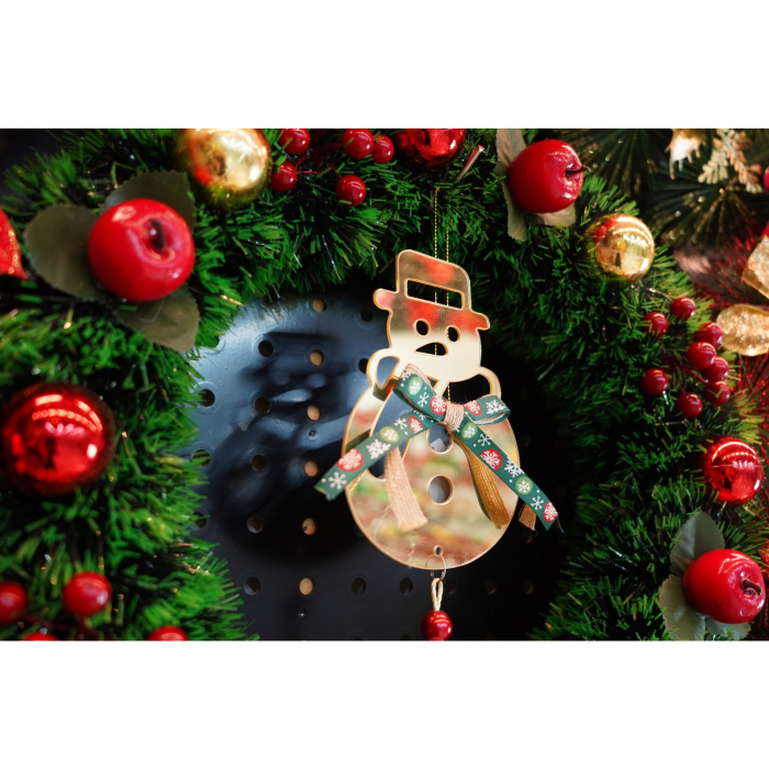 Ornament brad, Flippy, Om de zapada, Auriu, Lucios, 14*30CM, Acril, Interior/ Exterior [3]