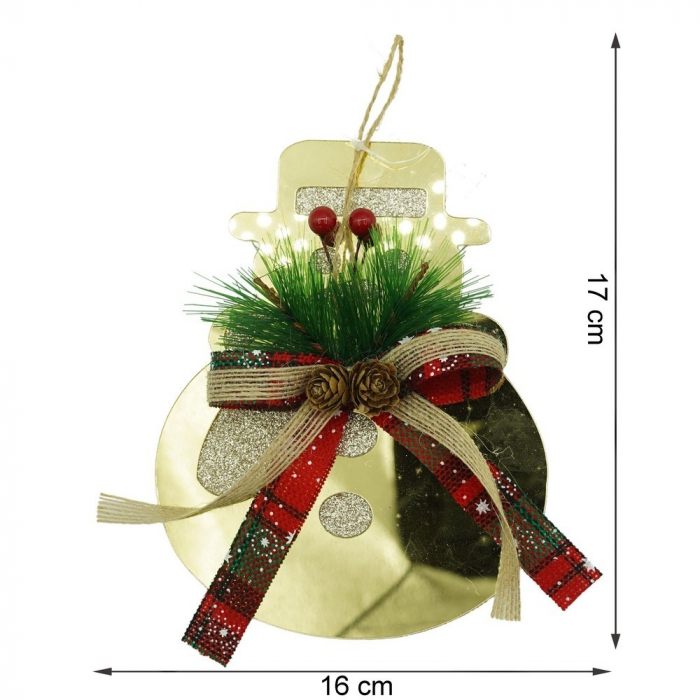 Ornament brad, Flippy, Om de zapada, Auriu, Lucios, 16*17CM, Acril, Interior/ Exterior [9]