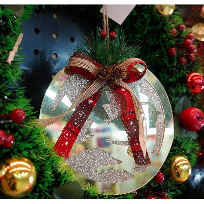 Ornament brad, Flippy, Pasare, Auriu, Lucios, 17*17CM, Acril, Interior/ Exterior [15]