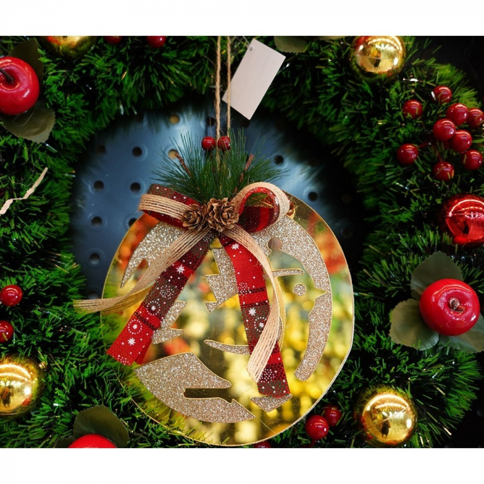 Ornament brad, Flippy, Pasare, Auriu, Lucios, 17*17CM, Acril, Interior/ Exterior [14]