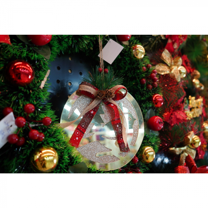 Ornament brad, Flippy, Pasare, Auriu, Lucios, 17*17CM, Acril, Interior/ Exterior [10]