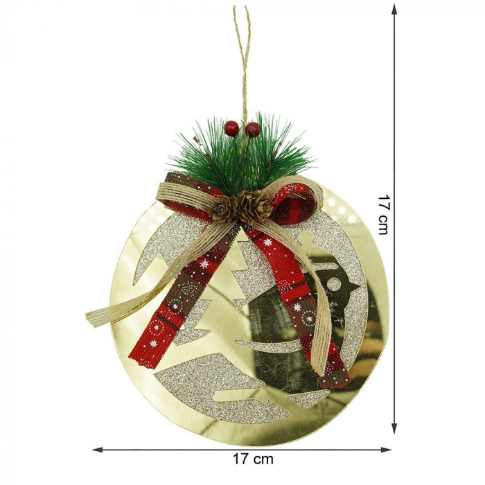 Ornament brad, Flippy, Pasare, Auriu, Lucios, 17*17CM, Acril, Interior/ Exterior [18]