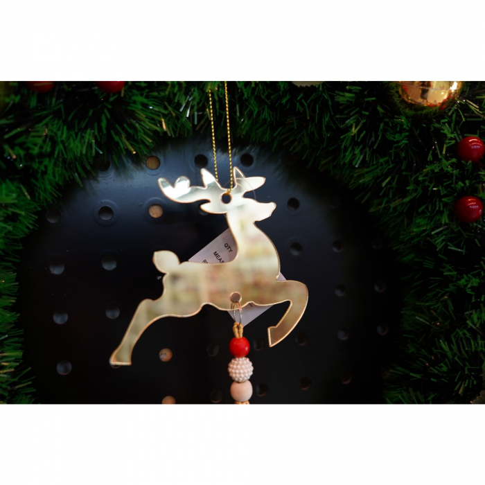 Ornament brad, Flippy, Ren, Auriu, Lucios, 10*25CM, Acril, Interior/ Exterior [3]