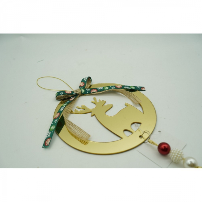Ornament brad, Flippy, Ren, Auriu, Lucios, 15*25CM, Acril, Interior/ Exterior [10]