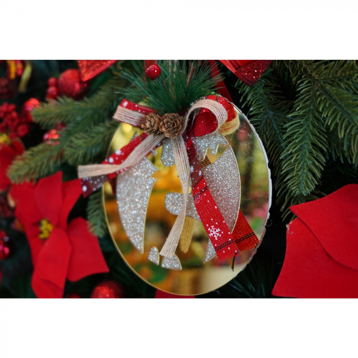 Ornament brad, Flippy, Ren, Auriu, Lucios, 17*17CM, Acril, Interior/ Exterior [4]