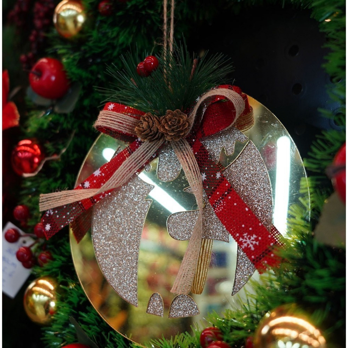 Ornament brad, Flippy, Ren, Auriu, Lucios, 17*17CM, Acril, Interior/ Exterior [7]