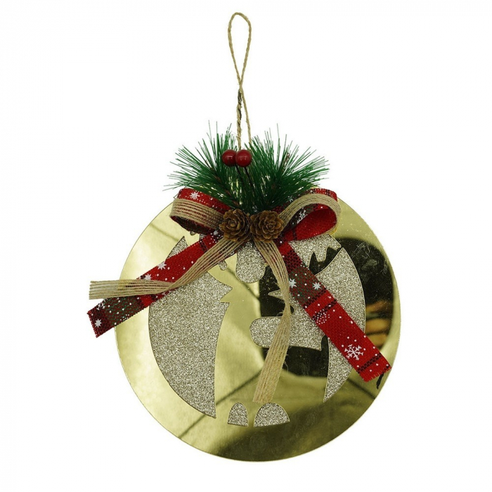 Ornament brad, Flippy, Ren, Auriu, Lucios, 17*17CM, Acril, Interior/ Exterior [1]