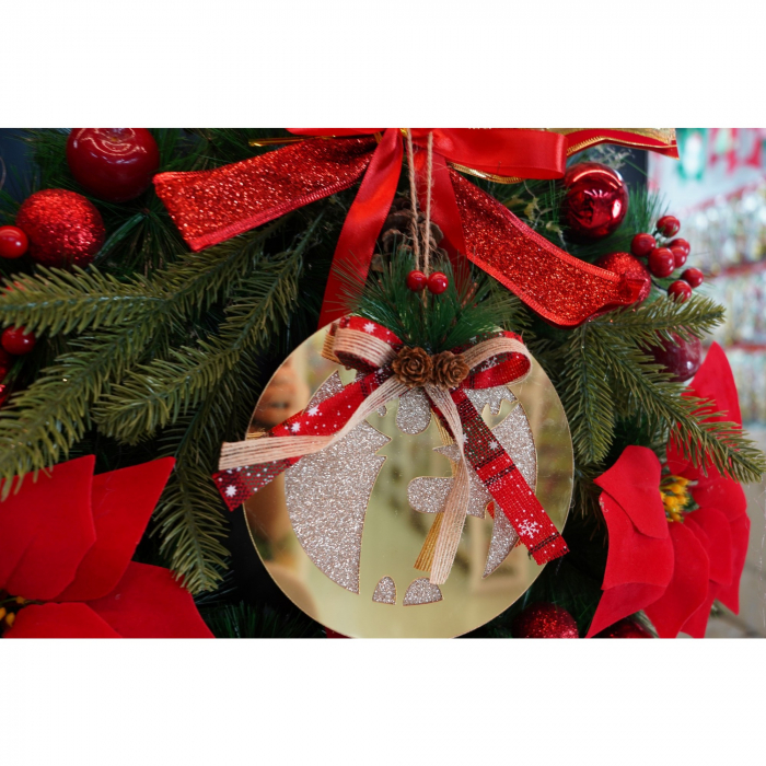 Ornament brad, Flippy, Ren, Auriu, Lucios, 17*17CM, Acril, Interior/ Exterior [3]