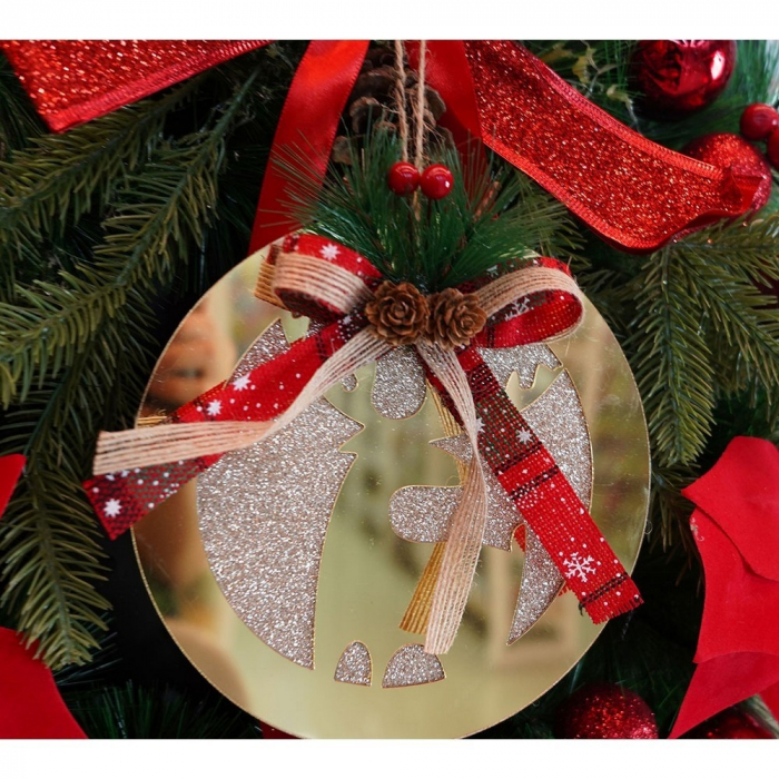 Ornament brad, Flippy, Ren, Auriu, Lucios, 17*17CM, Acril, Interior/ Exterior [8]