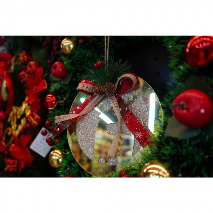 Ornament brad, Flippy, Ren, Auriu, Lucios, 17*17CM, Acril, Interior/ Exterior [2]