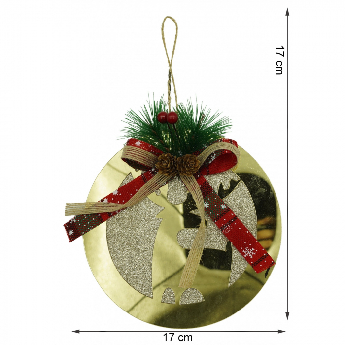 Ornament brad, Flippy, Ren, Auriu, Lucios, 17*17CM, Acril, Interior/ Exterior [6]