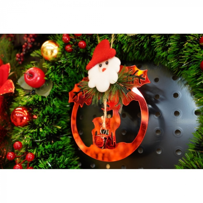 Ornament brad, Flippy, Ren cu clopotei, Rosu, Lucios, 15*20CM, Acril, Interior/ Exterior [8]