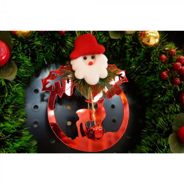 Ornament brad, Flippy, Ren cu clopotei, Rosu, Lucios, 15*20CM, Acril, Interior/ Exterior [2]
