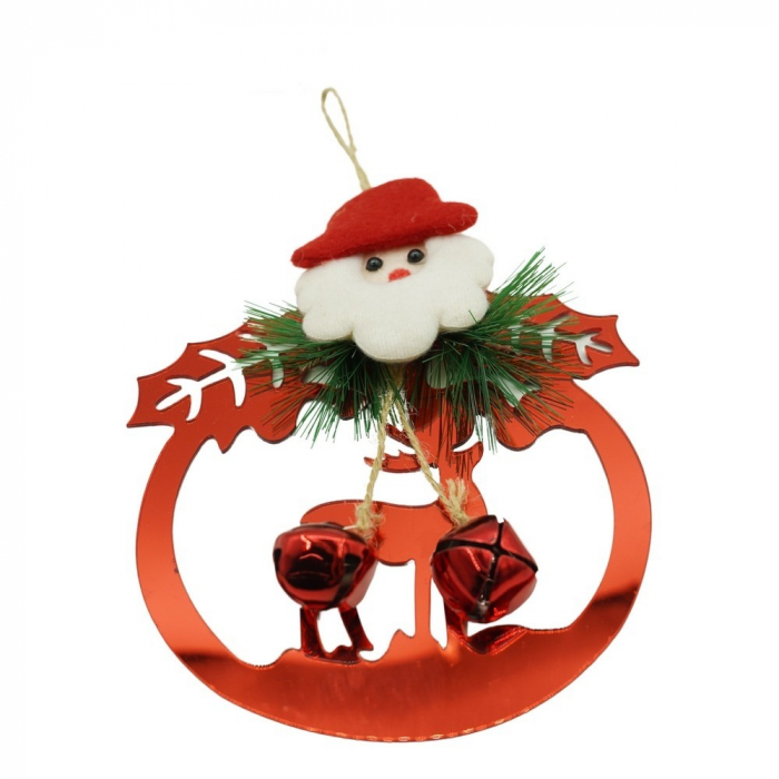 Ornament brad, Flippy, Ren cu clopotei, Rosu, Lucios, 15*20CM, Acril, Interior/ Exterior [1]
